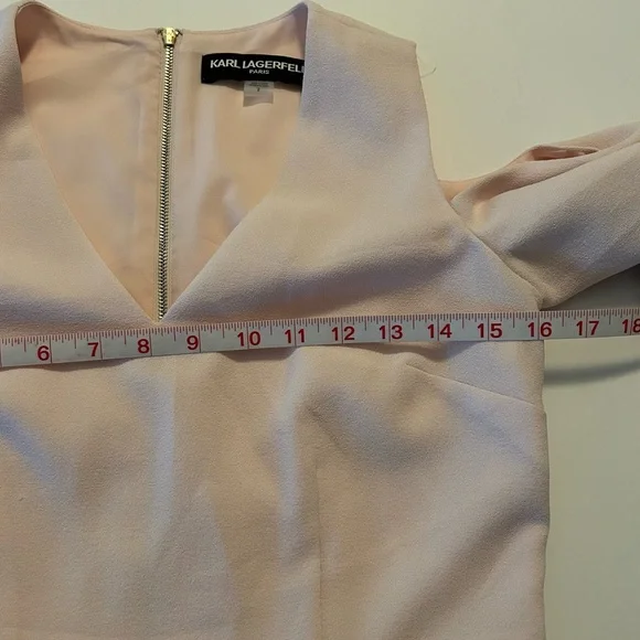 Karl Lagerfeld Paris Pink Cold Shoulder Wide Leg Cropped Jumpsuit